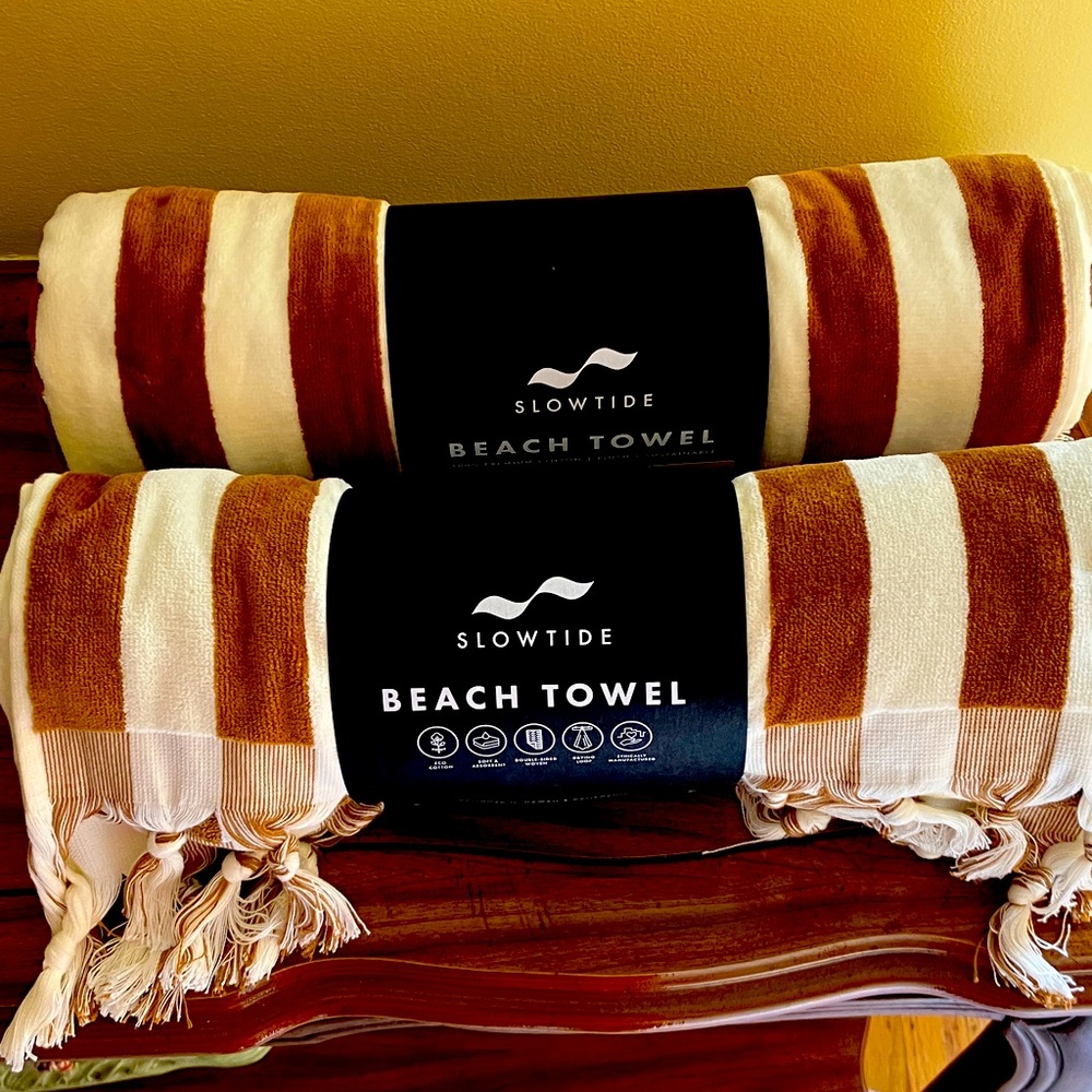 Sale today. $90Set of 2 and Free Shipping. Slowtide beach towels. NWT